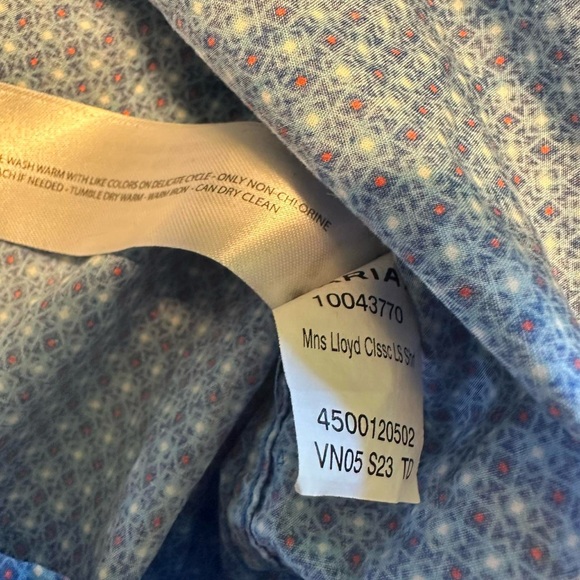 Ariat Men’s Kirk Geometric Blue Long Sleeve Button Down Shirt Size L - Picture 4 of 8